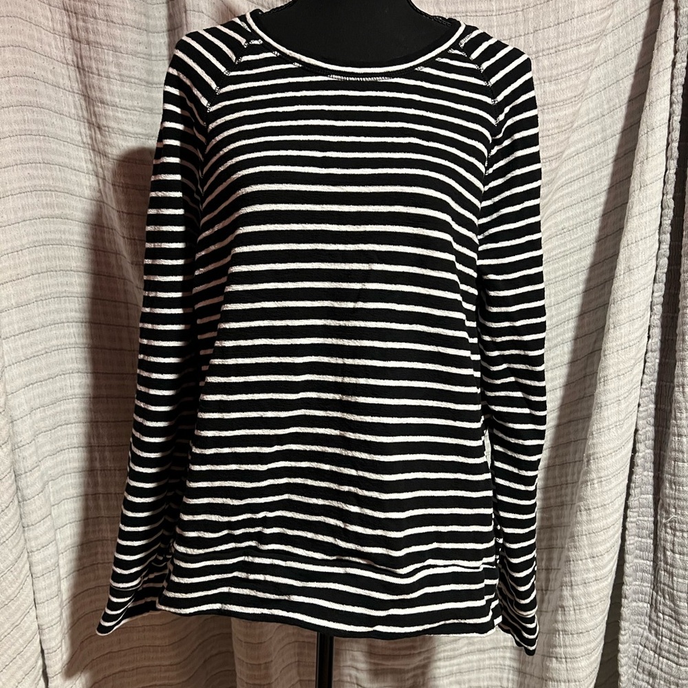 Classic Black and White Striped Women's Sweatshirt